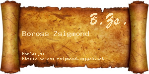 Boross Zsigmond névjegykártya